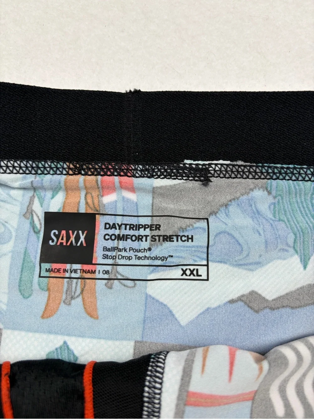 SAXX |‎ Men's Blue Chalet Print Boxer Briefs NWT XXL